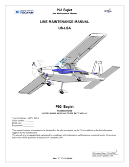 P92 Eaglet LSA Maintenance Manual