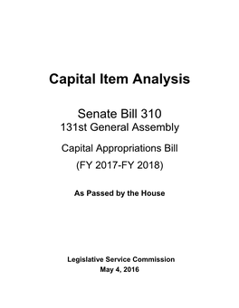 Capital Item Analysis