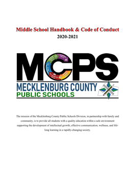 Middle School Handbook and Code of Conduct (2020-2021)