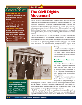 The Civil Rights Movement Section Preview Section Preview