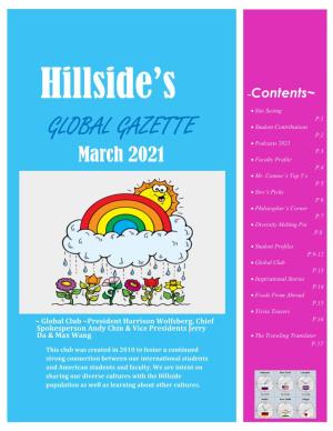 GLOBAL GAZETTE P.2  Podcasts 2021 P.3 March 2021  Faculty Profile P.4  Mr