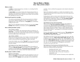 How to Make a Motion & Parliamentary Rules at a Glance