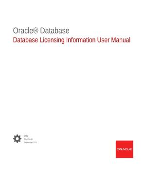 Database Licensing Information User Manual
