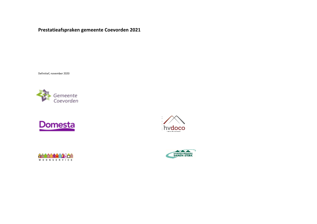 Prestatieafspraken Gemeente Coevorden 2021