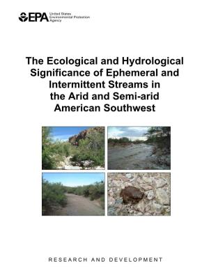 Significance of Ephemeral and Intermittent Streams in the Arid and Semi-Arid American Southwest