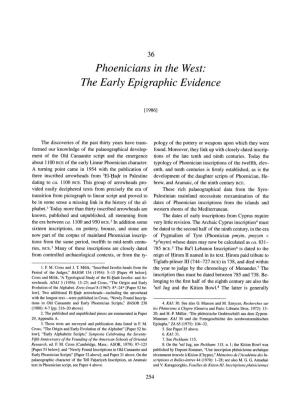 Phoenicians in the West: the Early Epigraphic Evidence
