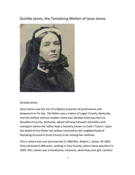 Zerelda James, the Tantalizing Mother of Jesse James