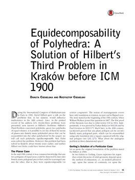 Equidecomposability of Polyhedra: a Solution of Hilbert's Third Problem
