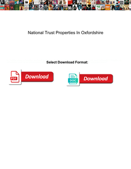 National Trust Properties in Oxfordshire