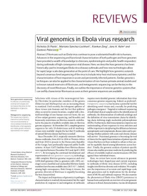 Viral Genomics in Ebola Virus Research