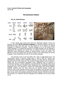 The Sumerian Culture