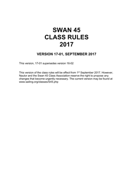 International XYZ Class Rules