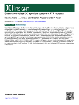 Guanylate Cyclase 2C Agonism Corrects CFTR Mutants