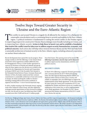 Twelve Steps Toward Greater Security in Ukraine and the Euro-Atlantic Region
