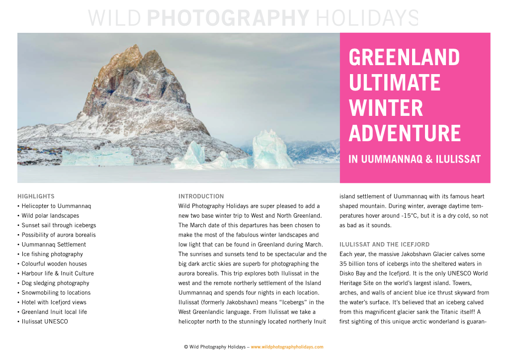 Greenland Ultimate Winter Adventure in Uummannaq & Ilulissat