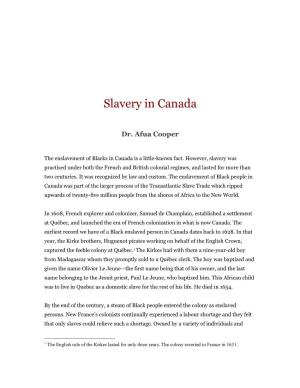 Slavery in Canada