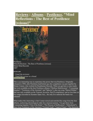 Reviews : Albums : Pestilence, "Mind Reflections : the Best of Pestilence [Reissue]"