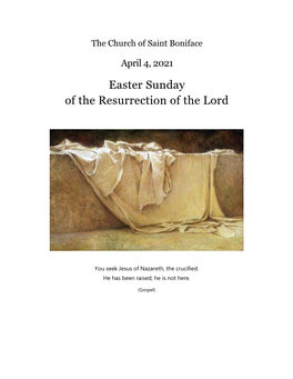 Easter Sunday of the Resurrection of the Lord