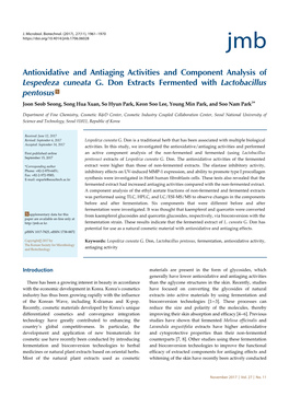 Antioxidative and Antiaging Activities and Component Analysis of Lespedeza Cuneata G