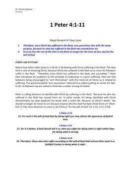 1 Peter 4:1-11