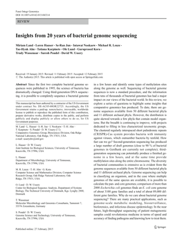 Insights from 20 Years of Bacterial Genome Sequencing