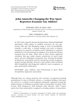 John Amaechi: Changing the Way Sport Reporters Examine Gay