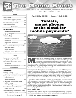 Tablets, Smart Phones Or the Cloud for Mobile Payments?