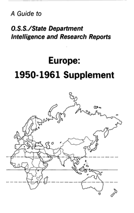 Europe: 1950-1961 Supplement a Guide To