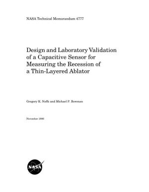 Design and Laboratory Validation of a Capacitive Sensor for Measuring the Recession of a Thin-Layered Ablator