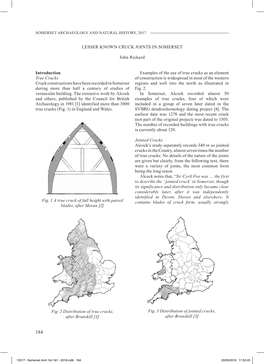 Rickard, J, Lesser Known Cruck Joints in Somerset, Volume