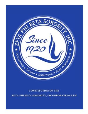 Constitution of the Zeta Phi Beta Sorority, Incorporated Club