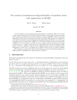 New Notions of Simultaneous Diagonalizability of Quadratic Forms with Applications to Qcqps