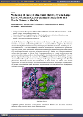 Coarse-Grained Simulations and Elastic Network Models