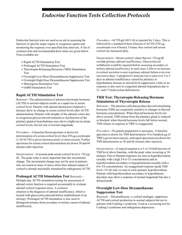 Endocrine Function Tests Collection Protocols.Fm