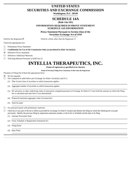 INTELLIA THERAPEUTICS, INC. (Name of Registrant As Specified in Its Charter)