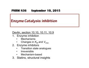 Enzyme Catalysis: Inhibition