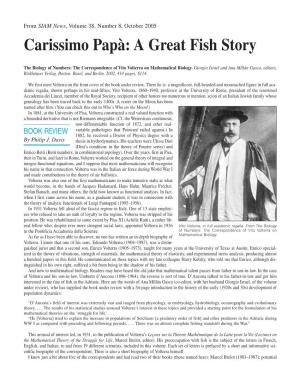 Carissimo Papà: a Great Fish Story