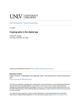 Cryptography in the Digital Age