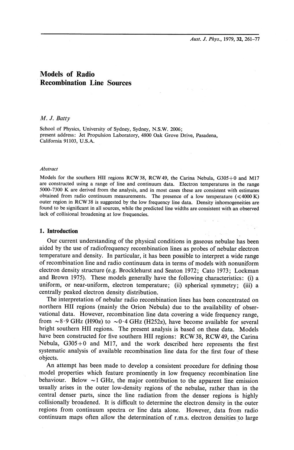 Models of Radio Recombination Line Sources