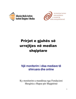 Prirjet E Gjuhës Së Urrejtjes Në Median Shqiptare