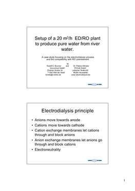 Electrodialysis Principle