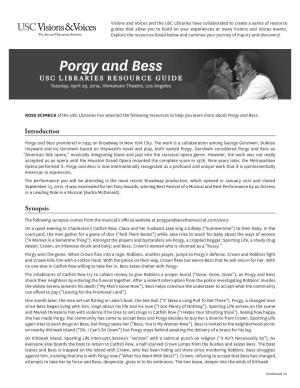 Visions&Voices: Porgy and Bess