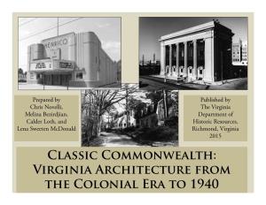 Classic Commonwealth: Virginia Architecture from the Colonial Era
