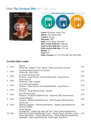 Cher the Greatest Hits Mp3, Flac, Wma