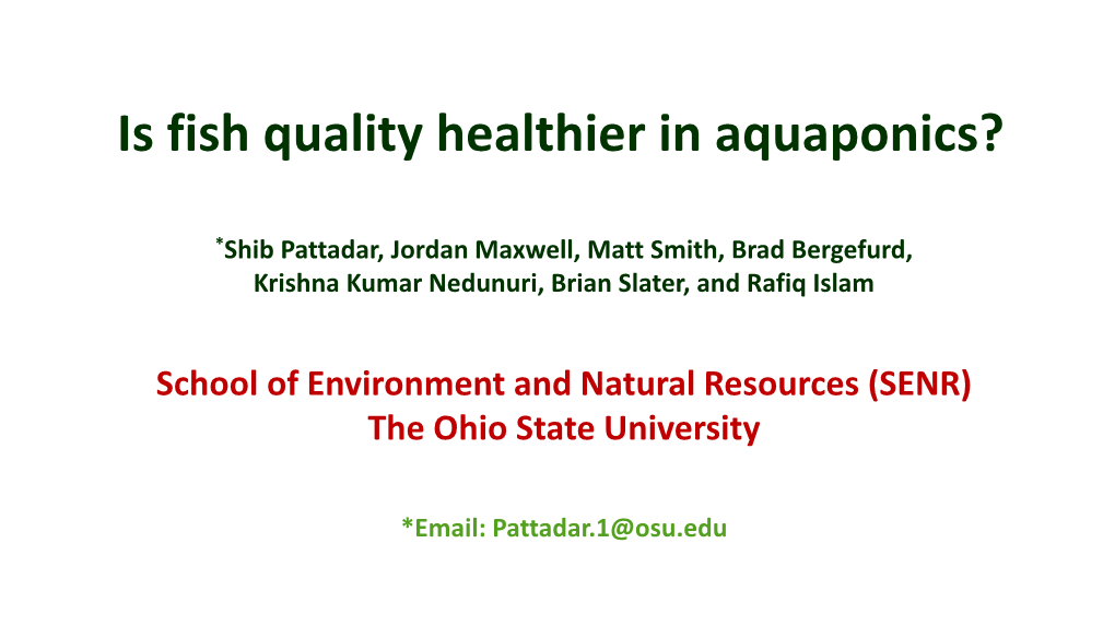 Is Fish Quality Healthier in Aquaponics?