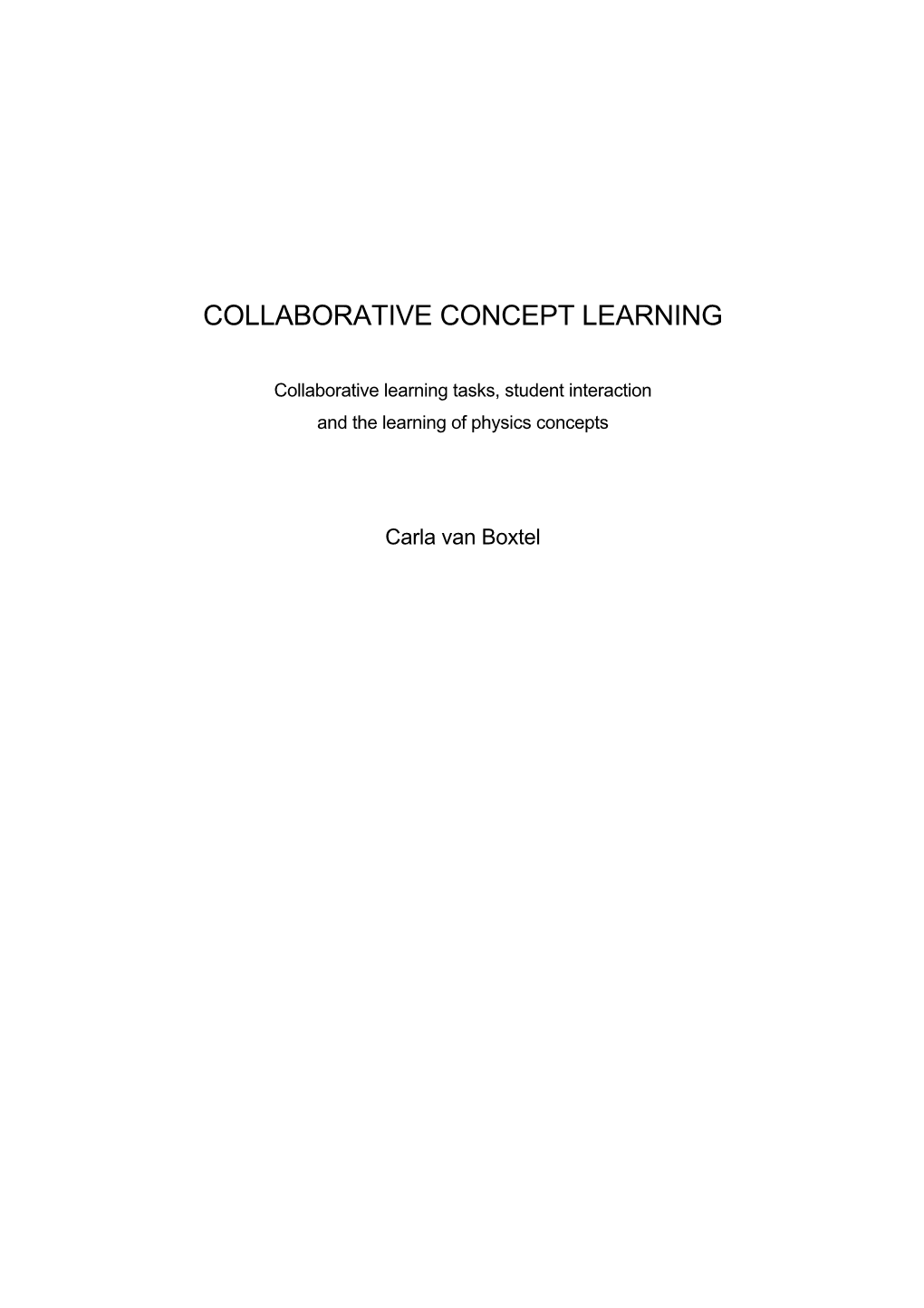 Collaborative Concept Learning