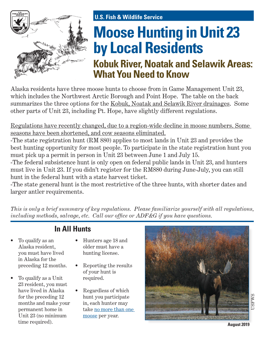 Moose Hunting in Unit 23 by Local Residents Kobuk River, Noatak and Selawik Areas: What You Need to Know