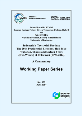 Jokowi) and Sixteen Years (Dwi-Windu) of Reformasi (1998-2014)