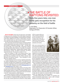 THE BATTLE of KAPYONG REVISITED: Sixty-Five Years Later, One Man Finally Gets Recognition for His Gallantry on the Field of Battle