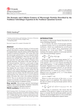 The Dynamic and Collision Features of Microscopic Particles Described by the Nonlinear Schrödinger Equation in the Nonlinear Quantum Systems